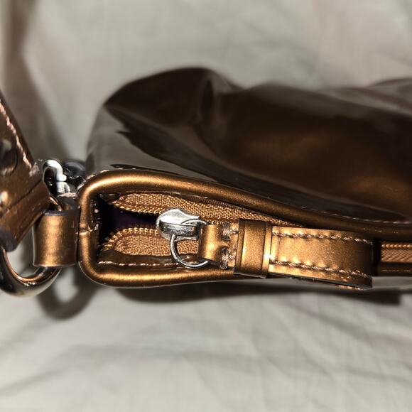 Coach Madison Demi Copper Patent Leather Small Pleated Bag Excellent Condition - Picture 15 of 16